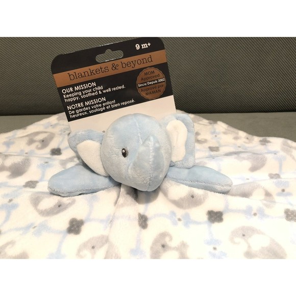 COPY - Blankets and Beyond Elephant Baby Security Blanket Tapestry Blue Lovey P… - Picture 1 of 6